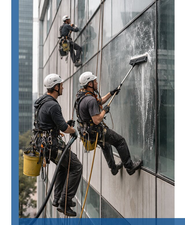 Профессиональная высотная мойка фасадов зданий в Барабинске