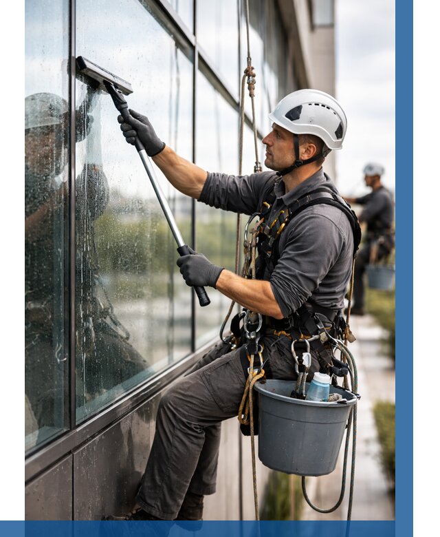 Мойка стеклянных фасадов в Барабинске от 203 р. | ВЫСОТНИК-Ббн