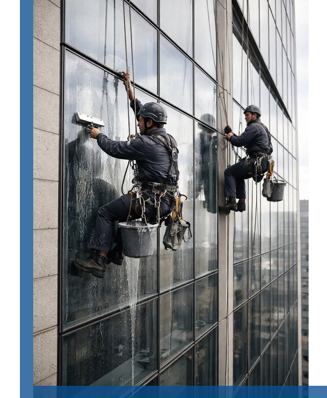 Профессиональная мойка стеклянных фасадов зданий в Барабинске