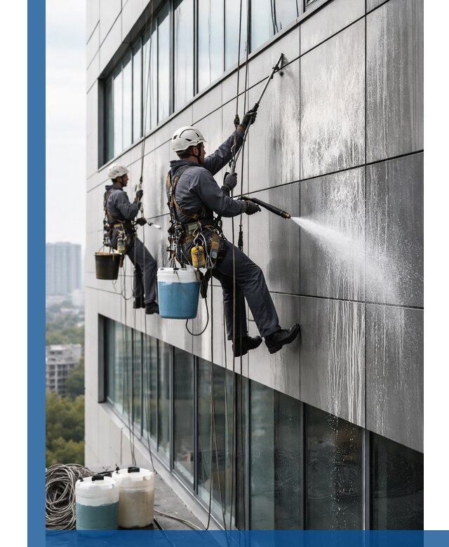 Профессиональная мойка вентилируемых фасадов в Барабинске