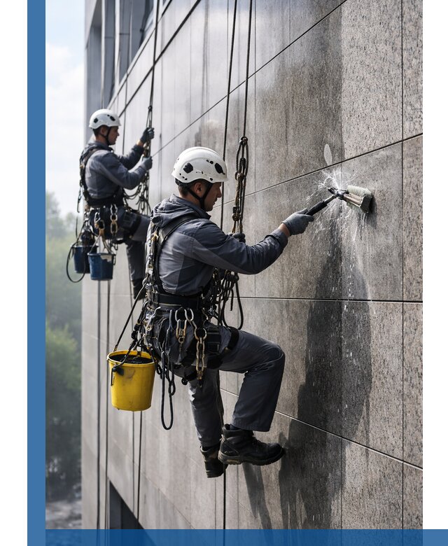 Профессиональная мойка фасада из керамогранита в Барабинске