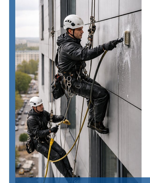 Профессиональная мойка фасада из композита в Барабинске