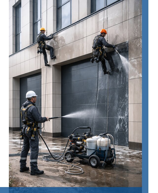 Послестроительная мойка фасада в Барабинске от 305 р. | ВЫСОТНИК-Ббн