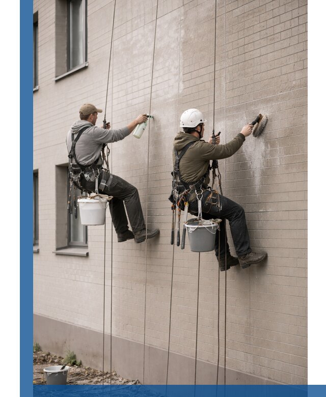 Удаление высолов с фасада зданий в Барабинске без повреждений и следов