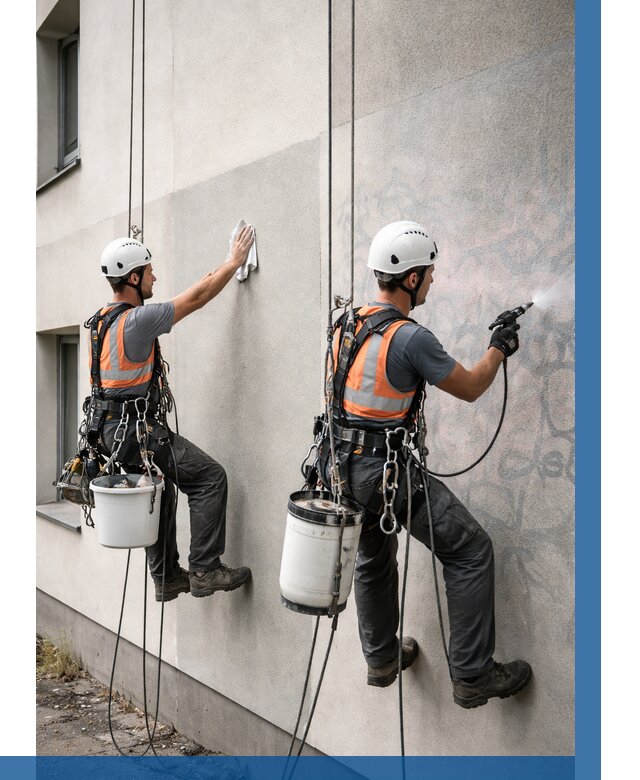 Антиграффити покрытие фасада в Барабинске от 609 р. | ВЫСОТНИК-Ббн