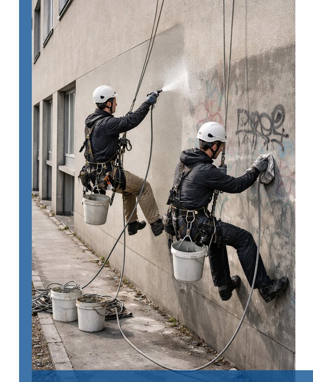 Антиграффити покрытие фасада с защитой от надписей в Барабинске