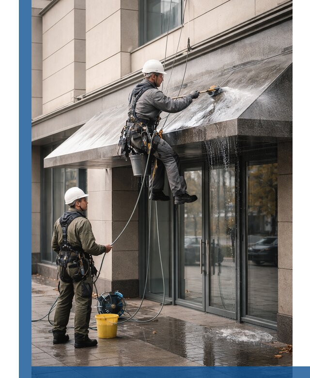 Профессиональная мойка козырьков и навесов в Барабинске