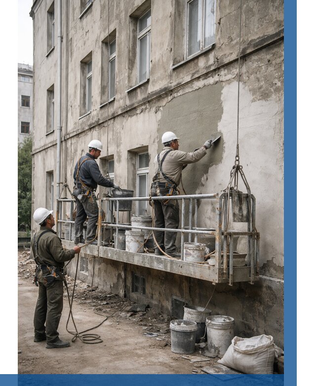 Капитальный ремонт фасада в Барабинске от 4266 р. | ВЫСОТНИК-Ббн