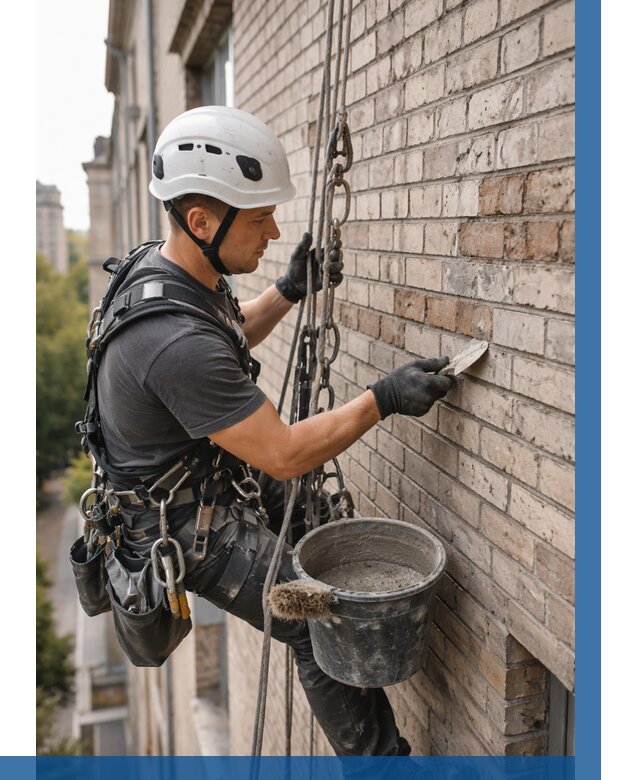 Ремонт кирпичной кладки фасада в Барабинске от 1828 р. | ВЫСОТНИК-Ббн