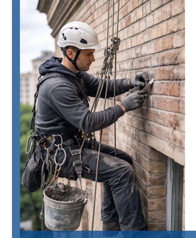 Качественный ремонт кирпичной кладки фасада в Барабинске с гарантией