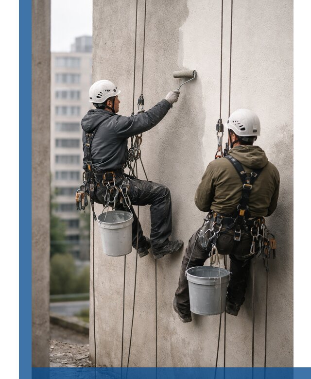 Покраска фасадов высотными альпинистами в Барабинске с гарантией