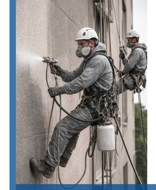 Безвоздушная покраска фасадов зданий в Барабинске профессионально