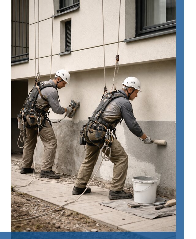 Окраска цоколя здания в Барабинске от 457 р. под ключ | ВЫСОТНИК-Ббн