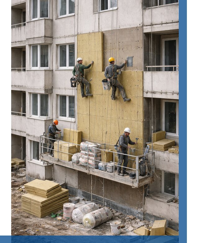 Утепление фасада минватой в Барабинске от 1524 р. | ВЫСОТНИК-Ббн