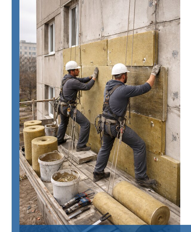 Утепление фасада минватой в Барабинске под ключ с гарантией