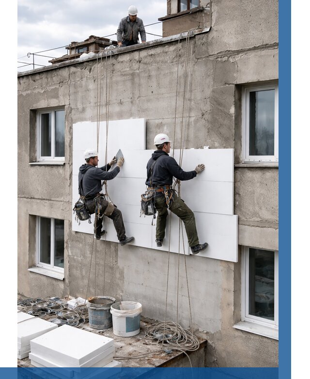 Утепление фасада пенополистиролом в Барабинске от 1828 р. | ВЫСОТНИК-Ббн