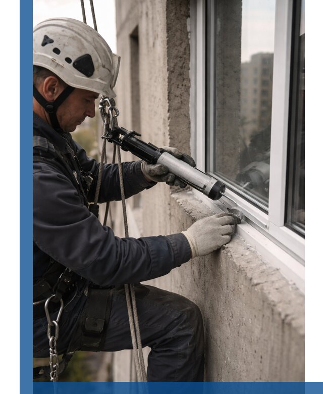 Герметизация оконных швов снаружи в Барабинске профессионально