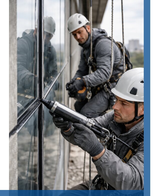 Герметизация витражных швов в Барабинске от 660 р. | ВЫСОТНИК-Ббн