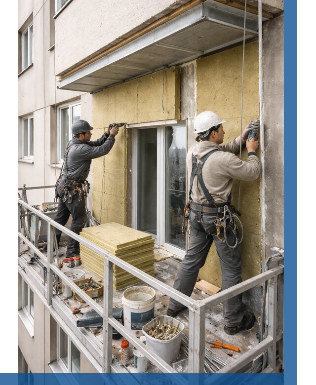 Утепление балкона снаружи в Барабинске от 1625 р. под ключ ВЫСОТНИК-Ббн