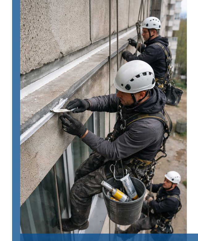 Герметизация примыкания балкона в Барабинске под ключ с гарантией