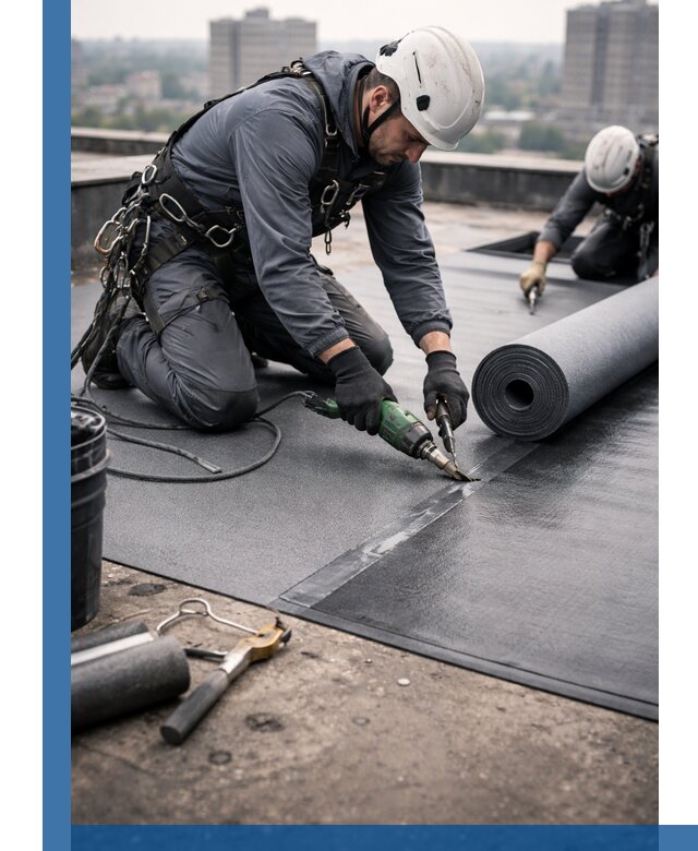 Ремонт мягкой кровли в Барабинске с выездом промальпинистов