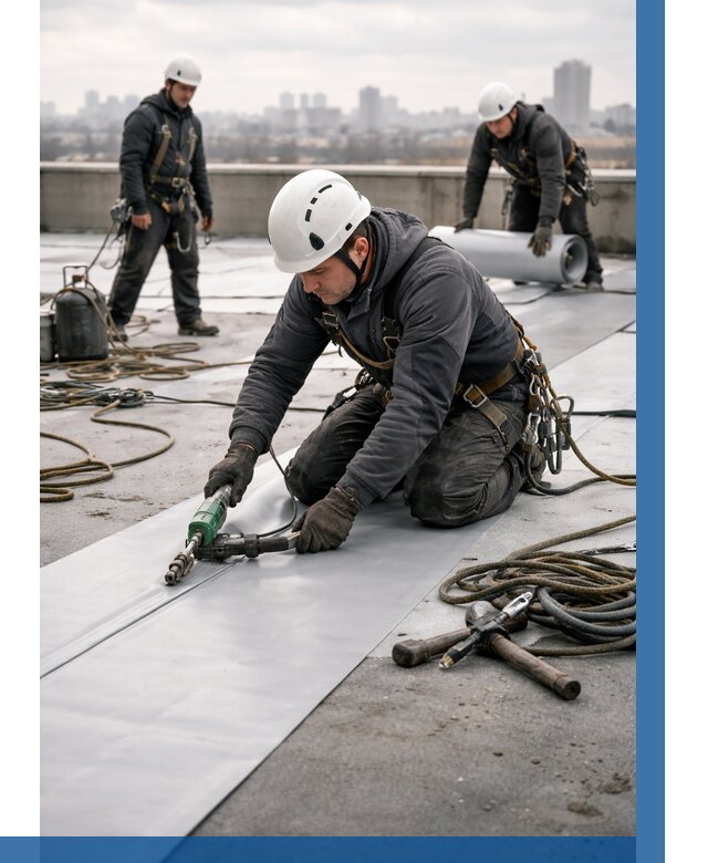 Ремонт мембранной кровли в Барабинске от 1828 р./м2 | ВЫСОТНИК-Ббн