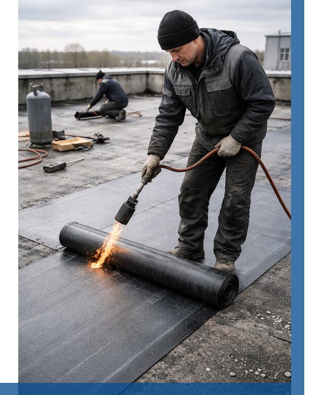 Ремонт наплавляемой кровли в Барабинске от 711 р. | ВЫСОТНИК-Ббн