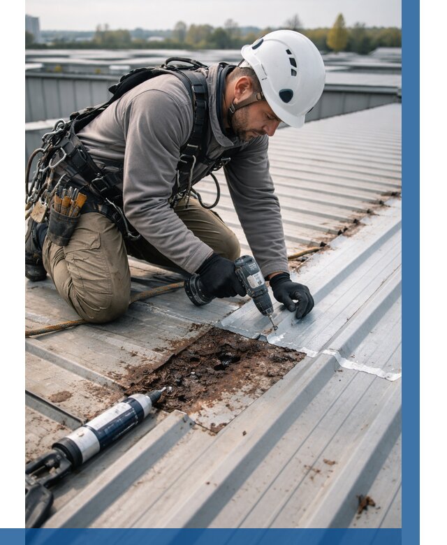 Ремонт профнастила на кровле в Барабинске от 711 р. | ВЫСОТНИК-Ббн