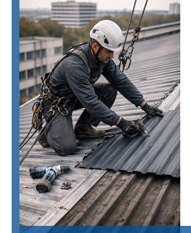 Ремонт профнастила на кровле в Барабинске, работы под ключ