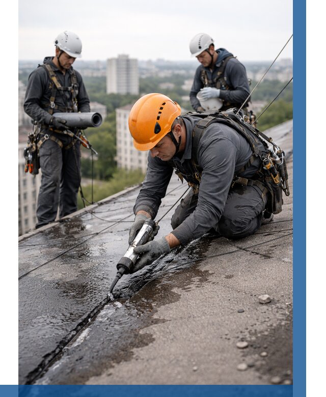 Устранение протечек кровли в Барабинске от 12188 р. | ВЫСОТНИК-Ббн