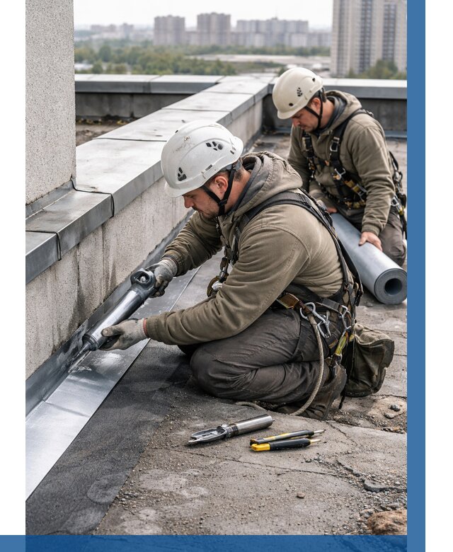 Ремонт кровельных примыканий в Барабинске от 1219 р. | ВЫСОТНИК-Ббн