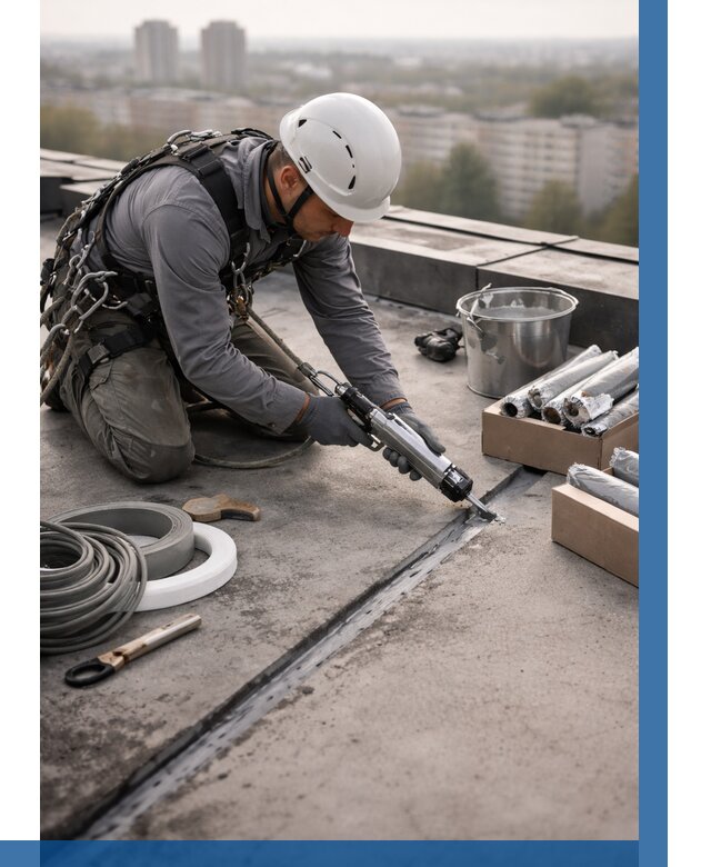 Герметизация швов кровли в Барабинске от 457 р./м2 | ВЫСОТНИК-Ббн