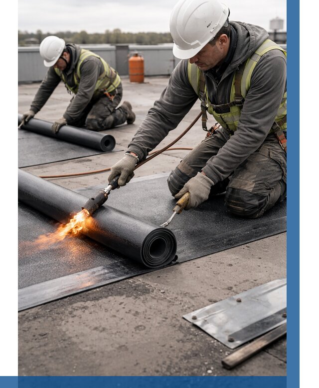 Монтаж наплавляемой кровли в Барабинске от 863 р. — ВЫСОТНИК-Ббн