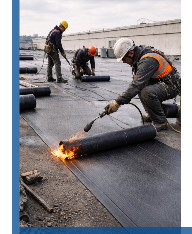 Монтаж наплавляемой кровли в Барабинске профессионально