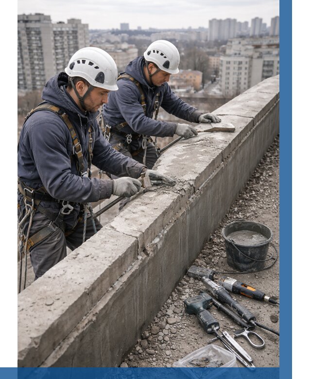 Ремонт парапета на кровле в Барабинске от 1524 р. | ВЫСОТНИК-Ббн