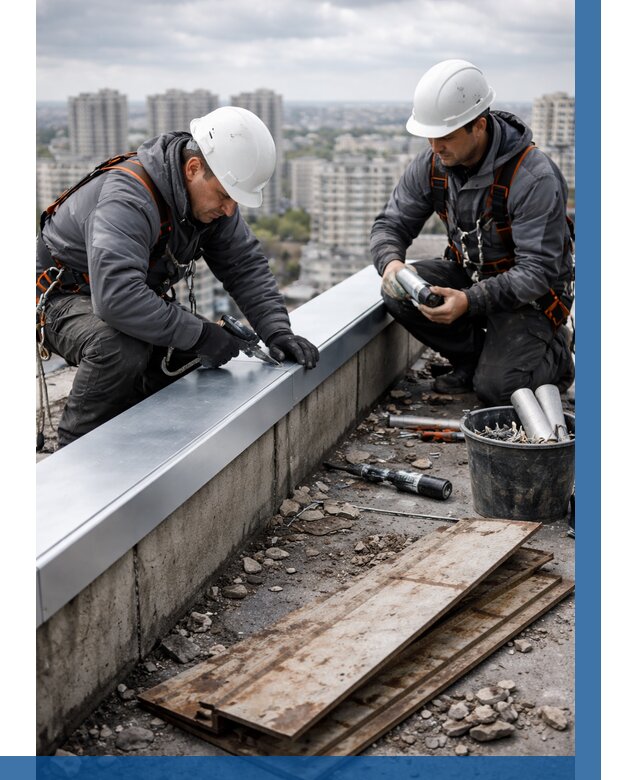 Замена парапетных крышек под ключ в Барабинске от 1219 р. | ВЫСОТНИК-Ббн