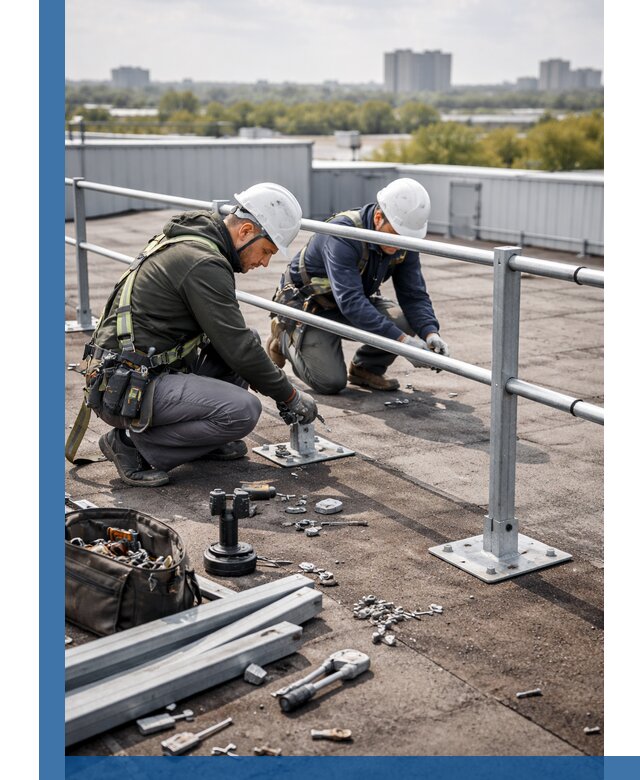 Монтаж кровельного ограждения в Барабинске под ключ с гарантией