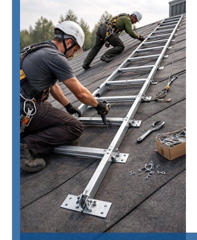 Профессиональный монтаж кровельной лестницы в Барабинске под ключ