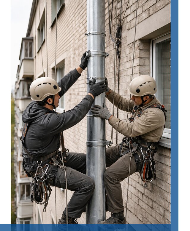 Замена водосточных труб в Барабинске от 6602 р. | ВЫСОТНИК-Ббн