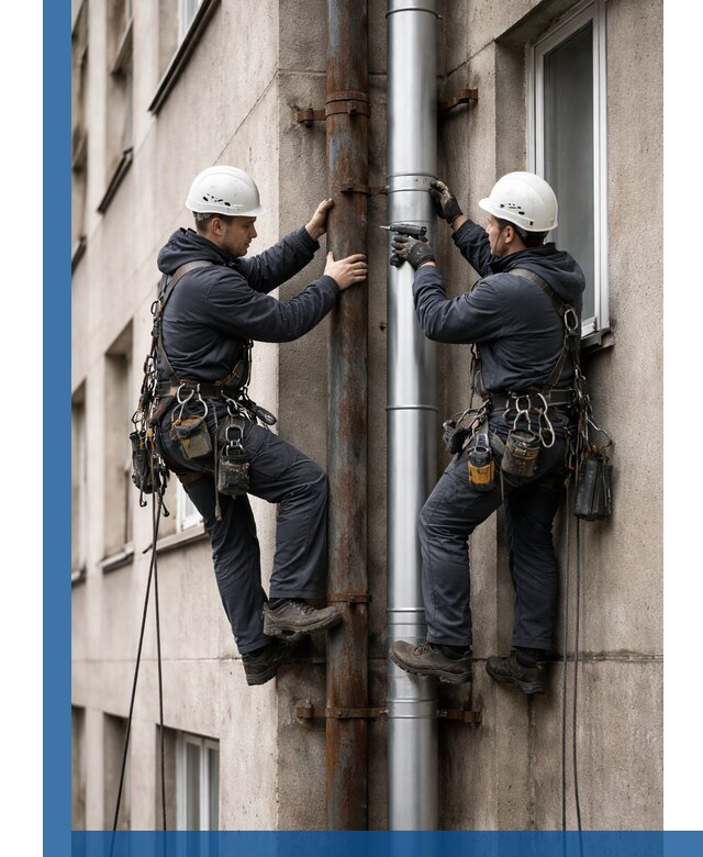 Замена водосточных труб в Барабинске: монтаж и демонтаж под ключ