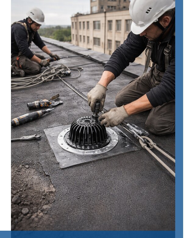 Установка водосточных воронок в Барабинске цена от 3555 р. | ВЫСОТНИК-Ббн