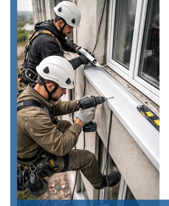 Профессиональный монтаж оконных отливов и отведения воды в Барабинске