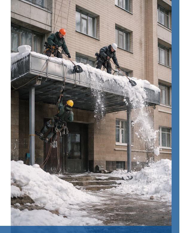 Очистка козырьков от снега в Барабинске от 3555 р. | ВЫСОТНИК-Ббн