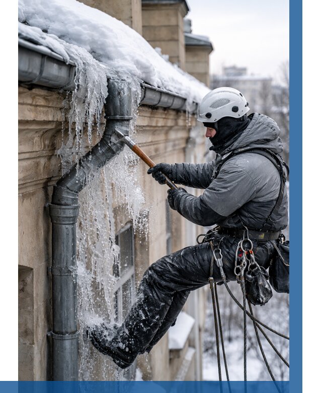 Очистка водостоков от льда в Барабинске от 3555 р. | ВЫСОТНИК-Ббн