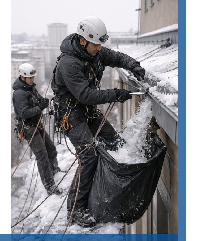 Аварийная очистка крыши в Барабинске под ключ от 305 р. | ВЫСОТНИК-Ббн