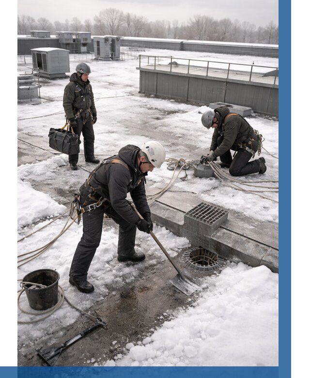 Абонентское обслуживание кровли зимой в Барабинске от 8126 р. | ВЫСОТНИК-Ббн