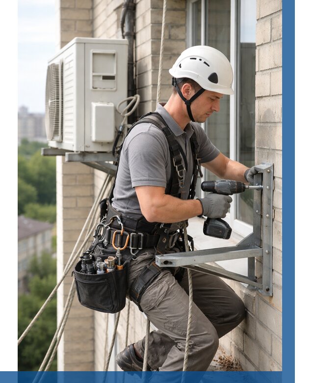 Установка кронштейнов кондиционера в Барабинске от 3555 р. | ВЫСОТНИК-Ббн