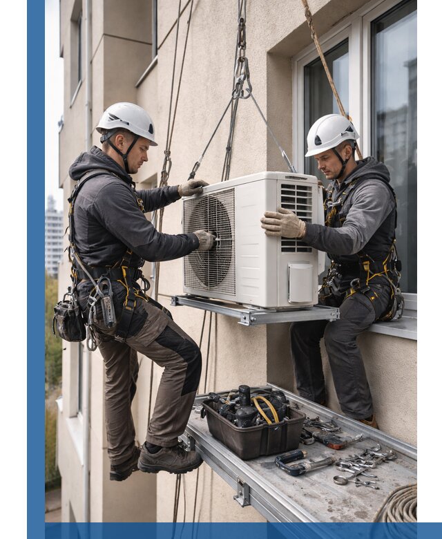 Перенос внешнего блока кондиционера в Барабинске с монтажом и крепежом