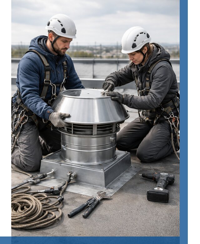 Установка дефлекторов на кровле в Барабинске от 4571 р. | ВЫСОТНИК-Ббн