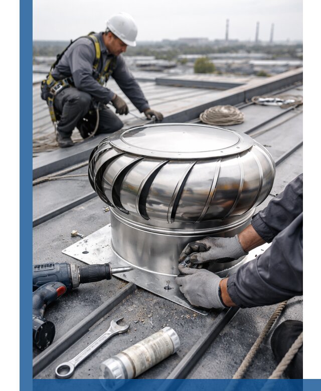 Установка дефлекторов на кровле в Барабинске профессионально